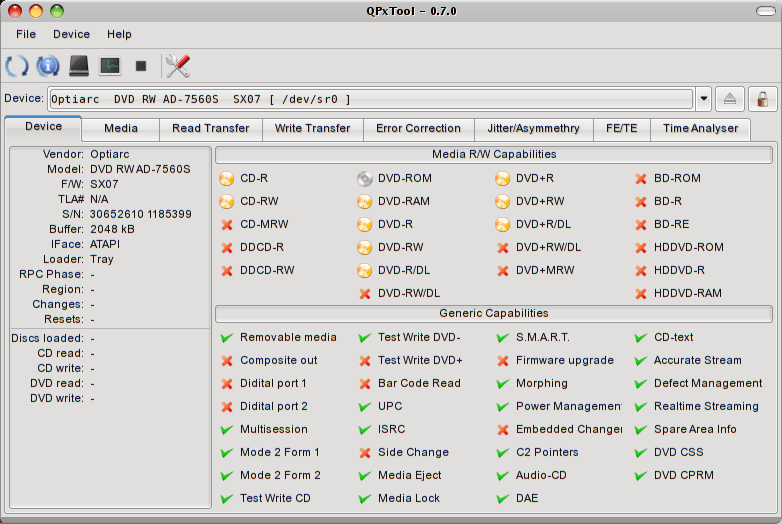 QPxTool for Fedora 11