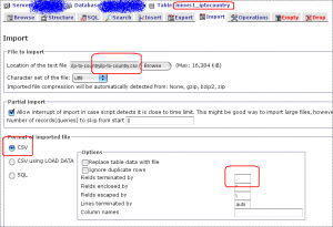 Convert ip2country file into Mysql format