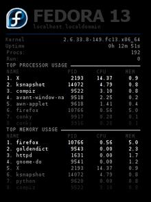 conky: Top Processes and Memory Usage