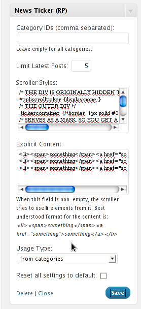 RP Newsticker Plugin for WordPress: Version 0.4 Out