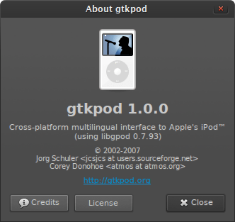 gtkpod not working in Fedora 17 [SOLVED]